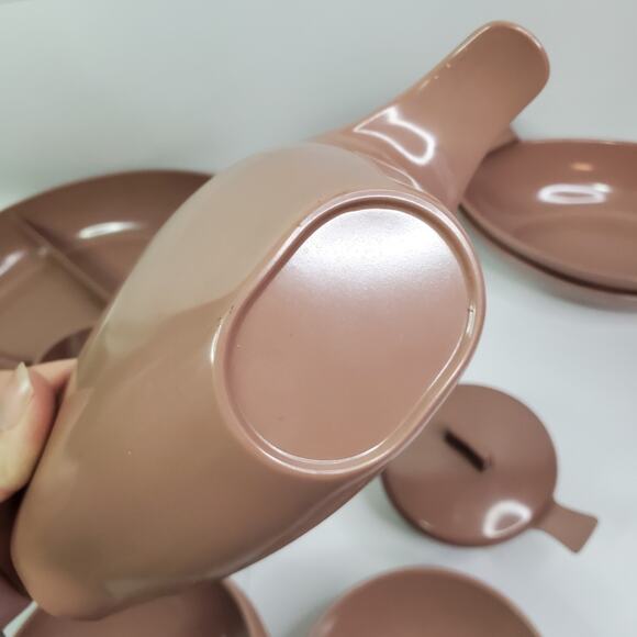 Vintage MCM Melamine Dishes Mauve Melmac marked and unmarked lot of 30-read - Picture 10 of 12